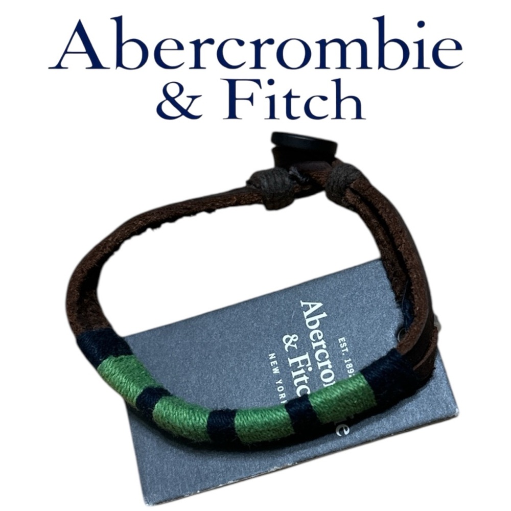 Abercrombie & Fitch Brown and Green Striped Bracelet